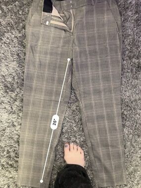 H&M Gray Plaid Straight-Leg Women’s Pants